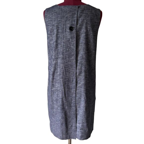 Theory Narlica Sleeveless Linen Blend Chambray Shift Dress size 2 Deep Denim $34 - Picture 4 of 11